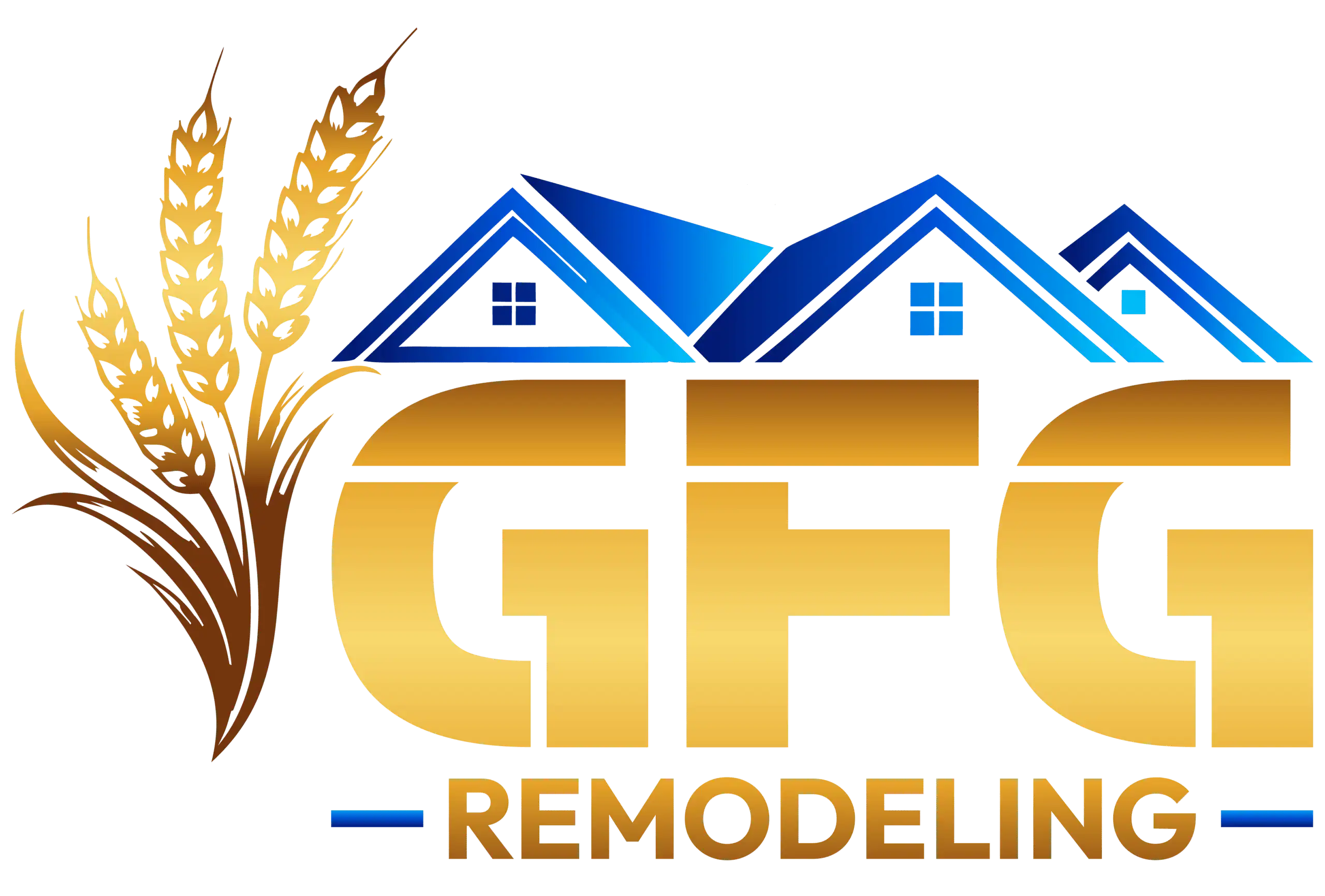 GFG Remodeling logo featuring wheat and house elements for home renovation services.